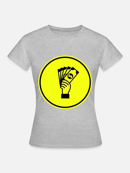 Geld Money silhouette - Frauen T-Shirt - Grau meliert