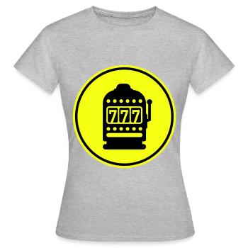 Einarmiger bandit Silhouette icon - Frauen T-Shirt - Grau meliert - Vorne - AI Model Female 172 dark (172cm)