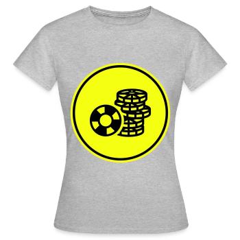 Icône de jeton de poker - T-shirt Femme - gris chiné - Devant - AI Model Female 172 dark (172cm)