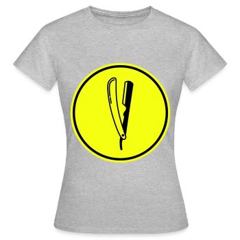 Rasieren Barber logo icon - Frauen T-Shirt - Grau meliert - Vorne - AI Model Female 172 dark (172cm)