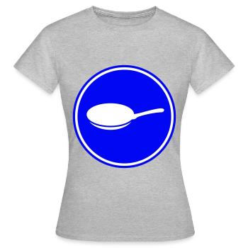 Pfanne Symbol - Frauen T-Shirt - Grau meliert - Vorne - AI Model Female 172 dark (172cm)