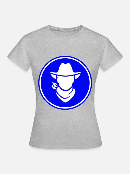 Cowboy western kopf - Frauen T-Shirt - Grau meliert