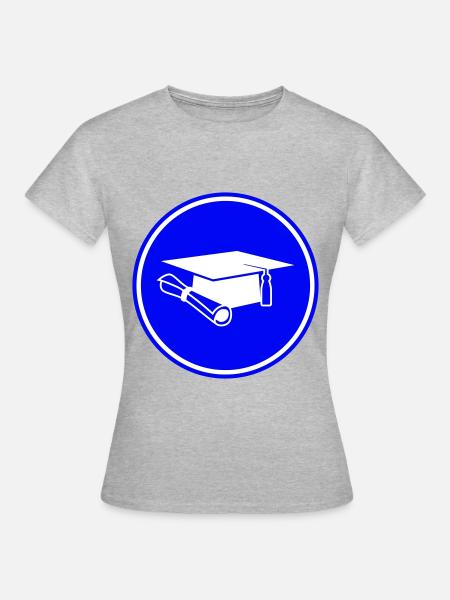 Student mütze - Frauen T-Shirt - Grau meliert