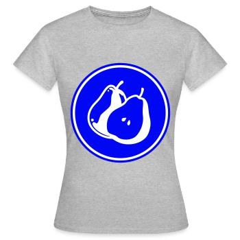 Birne Obst - Frauen T-Shirt - Grau meliert - Vorne - AI Model Female 172 dark (172cm)