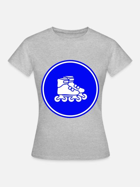 Inline skates symbol - Frauen T-Shirt - Grau meliert
