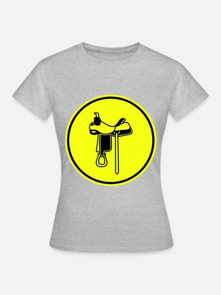 Sattel Symbol - Frauen T-Shirt - Grau meliert