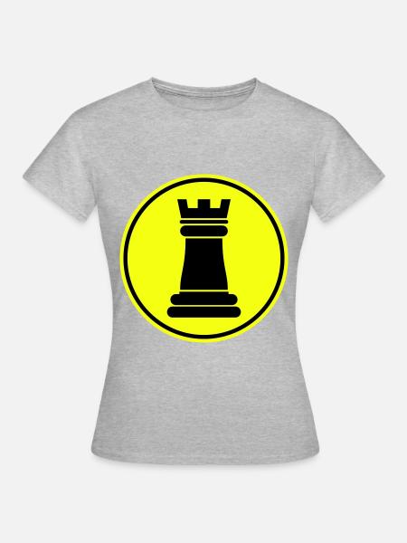 Schachfigur Turm - Frauen T-Shirt - Grau meliert