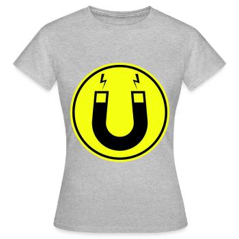 Hufeisen magnet - Frauen T-Shirt - Grau meliert - Vorne - AI Model Female 172 dark (172cm)