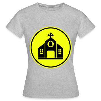 Foi de l’Église - T-shirt Femme - gris chiné - Devant - AI Model Female 172 dark (172cm)