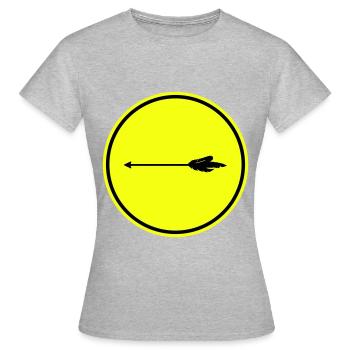 Pfeil Icon - Frauen T-Shirt - Grau meliert - Vorne - AI Model Female 172 dark (172cm)