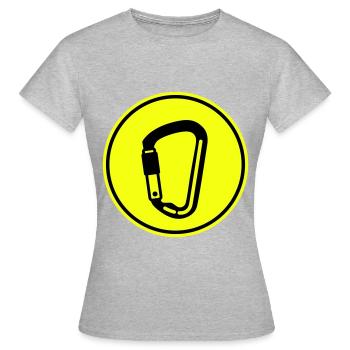 Mousquetons d’équipement d’escalade - T-shirt Femme - gris chiné - Devant - AI Model Female 172 dark (172cm)