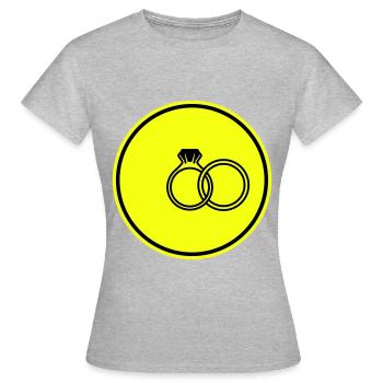 Eheringe symbol - Frauen T-Shirt - Grau meliert - Vorne - AI Model Female 172 dark (172cm)