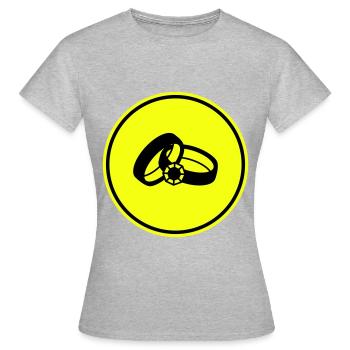 Eheringe Hochzeit - Frauen T-Shirt - Grau meliert - Vorne - AI Model Female 172 dark (172cm)
