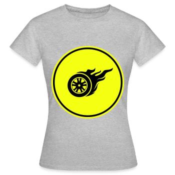 Incendie de pneus - T-shirt Femme - gris chiné - Devant - AI Model Female 172 dark (172cm)