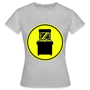Arcade Retro Gamer - Frauen T-Shirt - Grau meliert - Vorne - AI Model Female 172 dark (172cm)