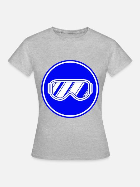 Skibrille icon - Frauen T-Shirt - Grau meliert