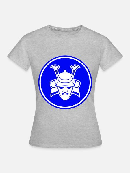 Samurai Helm - Frauen T-Shirt - Grau meliert
