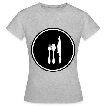Fork Cutlery - Women's T-Shirt - heather grey - Front - AI Model Female 172 dark (172cm)