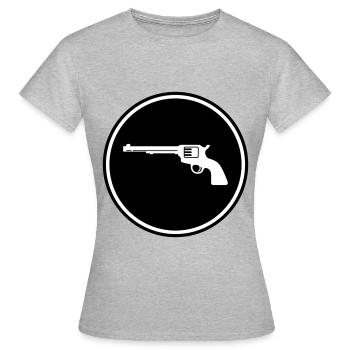 weapon pistol - Women's T-Shirt - heather grey - Front - AI Model Female 172 dark (172cm)
