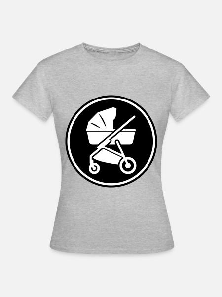 Kinderwagen baby - Frauen T-Shirt - Grau meliert