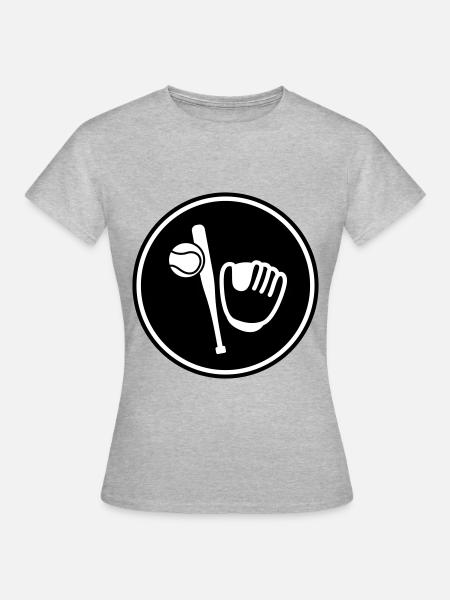 Baseball sport - Frauen T-Shirt - Grau meliert