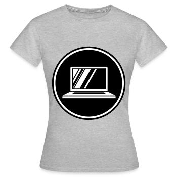 Laptop Symbol - Frauen T-Shirt - Grau meliert - Vorne - AI Model Female 172 dark (172cm)