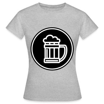 Icône de l’icône de la bière - T-shirt Femme - gris chiné - Devant - AI Model Female 172 dark (172cm)