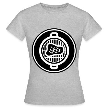 Steak de viande - T-shirt Femme - gris chiné - Devant - AI Model Female 172 dark (172cm)
