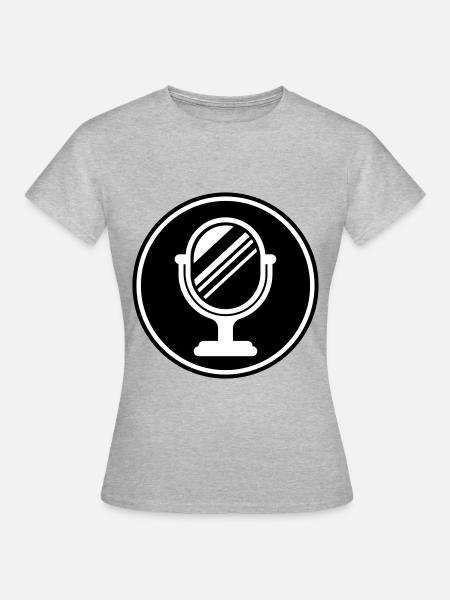 Spiegel Icon Silhouette - Frauen T-Shirt - Grau meliert