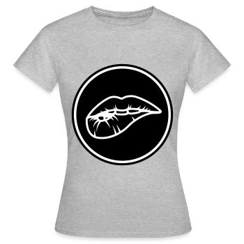 Lippen - Frauen T-Shirt - Grau meliert - Vorne - AI Model Female 172 dark (172cm)