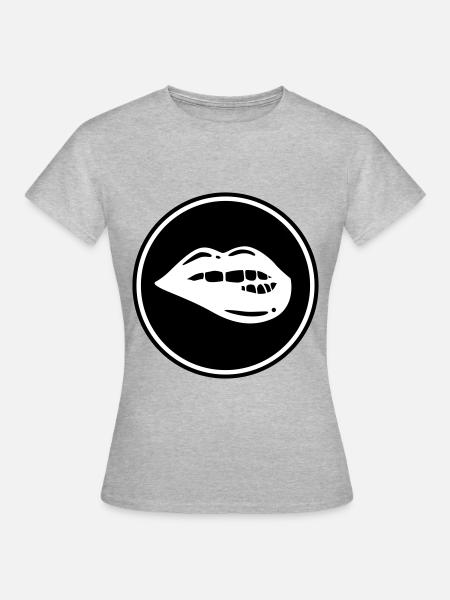 Lippen symbol - Frauen T-Shirt - Grau meliert