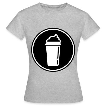 Kaffee Icon - Frauen T-Shirt - Grau meliert - Vorne - AI Model Female 172 dark (172cm)