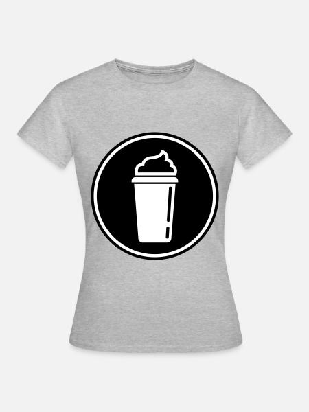 Kaffee Icon - Frauen T-Shirt - Grau meliert