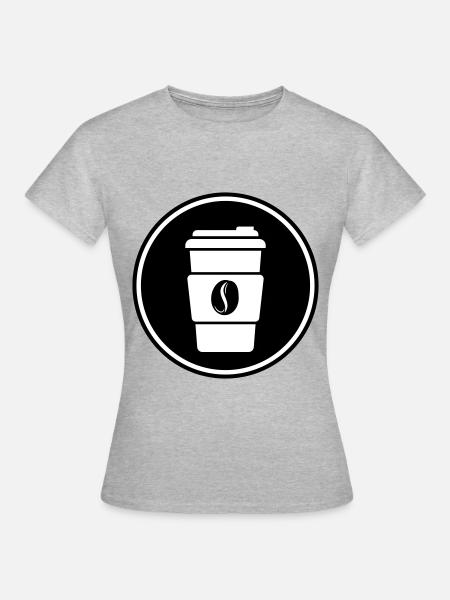 Kaffee Symbol - Frauen T-Shirt - Grau meliert