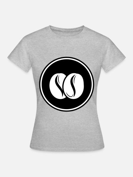 Kaffeebohne Symbol - Frauen T-Shirt - Grau meliert
