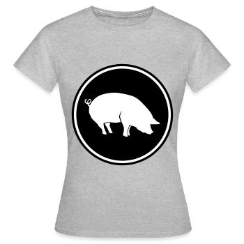 Animal porcin - T-shirt Femme - gris chiné - Devant - AI Model Female 172 dark (172cm)