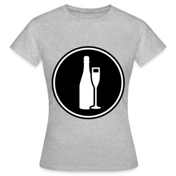 Rotwein Symbol - Frauen T-Shirt - Grau meliert - Vorne - AI Model Female 172 dark (172cm)
