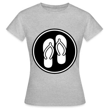 Icône de tongs - T-shirt Femme - gris chiné - Devant - AI Model Female 172 dark (172cm)