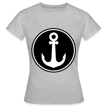 Anker Icon - Frauen T-Shirt - Grau meliert - Vorne - AI Model Female 172 dark (172cm)