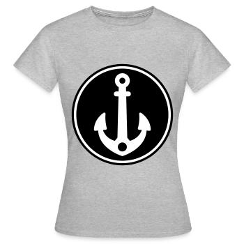 Anchor icon icon - Women's T-Shirt - heather grey - Front - AI Model Female 172 dark (172cm)