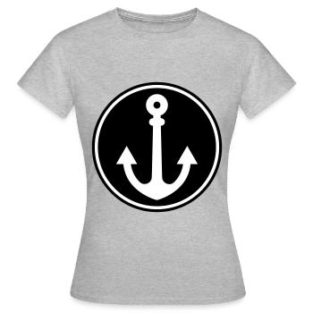Anker form - Frauen T-Shirt - Grau meliert - Vorne - AI Model Female 172 dark (172cm)
