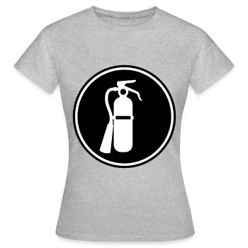 Icône extincteur - T-shirt Femme - gris chiné - Devant - AI Model Female 172 dark (172cm)
