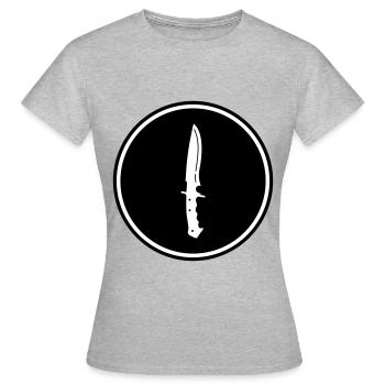 Messer icon - Frauen T-Shirt - Grau meliert - Vorne - AI Model Female 172 dark (172cm)