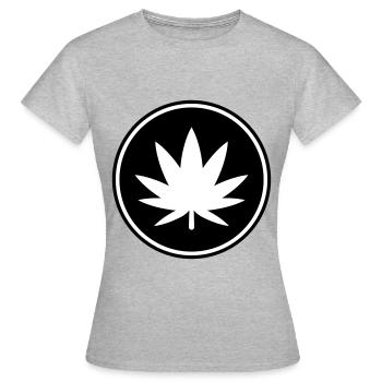 Hanf Blatt Icon - Frauen T-Shirt - Grau meliert - Vorne - AI Model Female 172 dark (172cm)