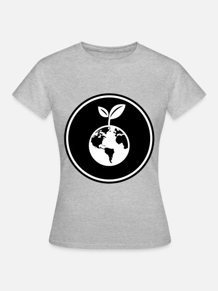 Planet Erde - Frauen T-Shirt - Grau meliert