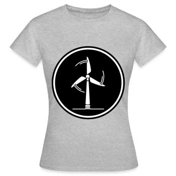 Energie Windrad - Frauen T-Shirt - Grau meliert - Vorne - AI Model Female 172 dark (172cm)