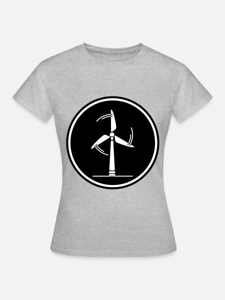 Energie Windrad - Frauen T-Shirt - Grau meliert