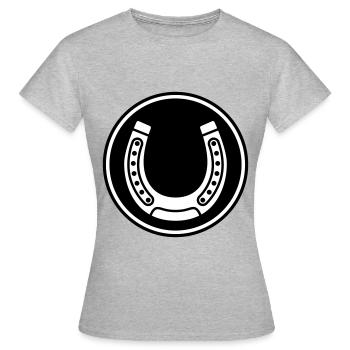 Hufeisen Symbol - Frauen T-Shirt - Grau meliert - Vorne - AI Model Female 172 dark (172cm)