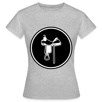 Sattel Symbol - Frauen T-Shirt - Grau meliert - Vorne - AI Model Female 172 dark (172cm)