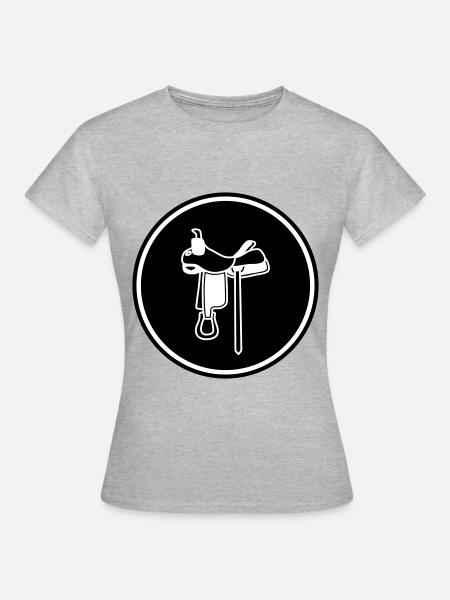 Sattel Symbol - Frauen T-Shirt - Grau meliert